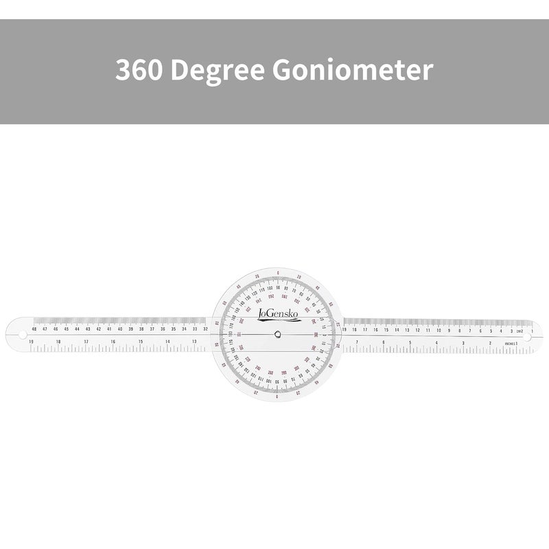JoGensko 12 Inch Goniometer for Orthopaedic Use, 360 Degree Large Size Plastic Goniometer，Physical Therapy Angle Protractor Ruler for Knee Joints, Elbow, Shoulder or Hip - Image 5